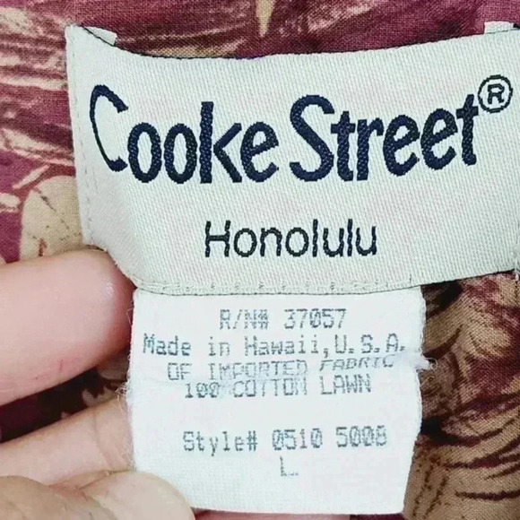 Vintage Cooke Street Honolulu‎  USA Hawaiian Button down Short sleeve Men's L - Picture 4 of 5